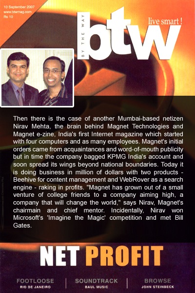 Nirav and Ashok in BTW Magazine